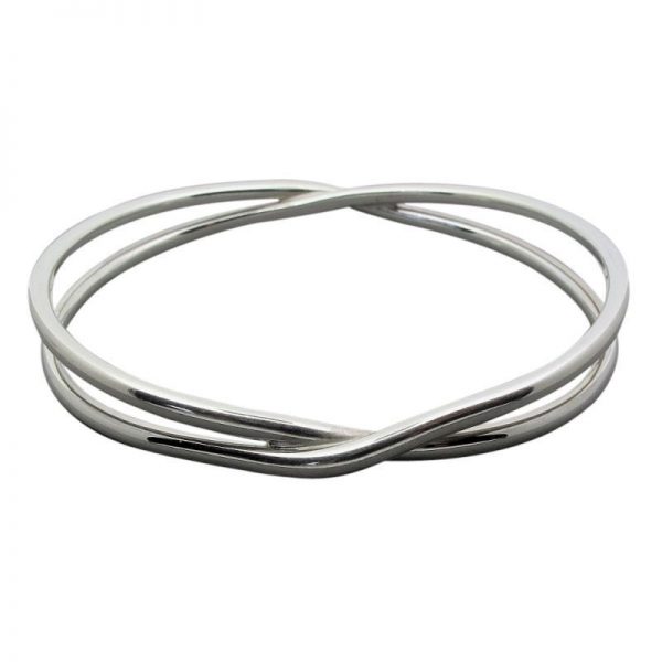 Sterling Silver Crossover Bangle