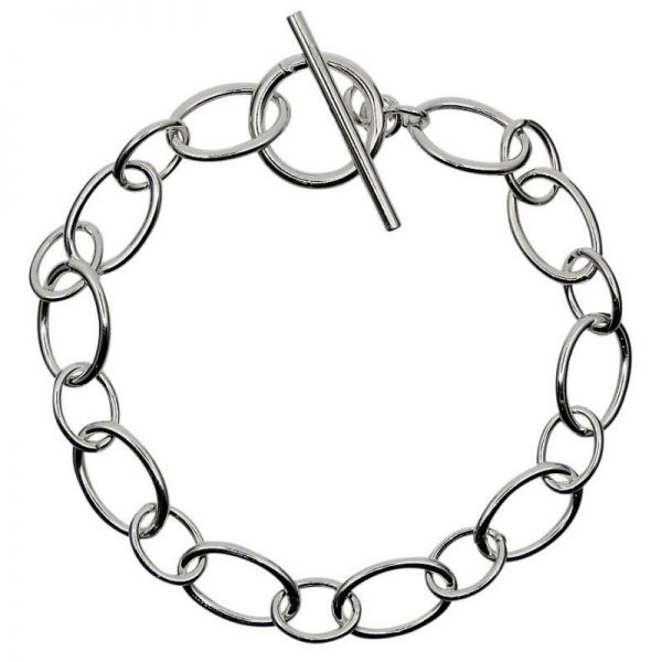Oval linked T-Bar Bracelet-0