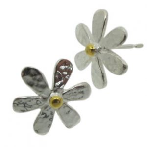 Silver Daisy Earrings Studs