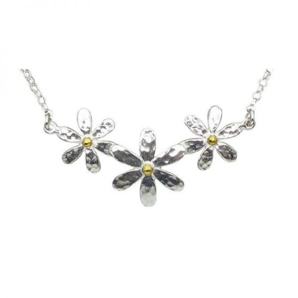 Silver Triple Daisy Necklace