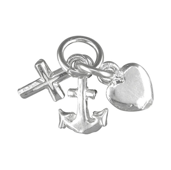 Sterling Silver Faith Hope and charity charm for charm bracelets or pendant