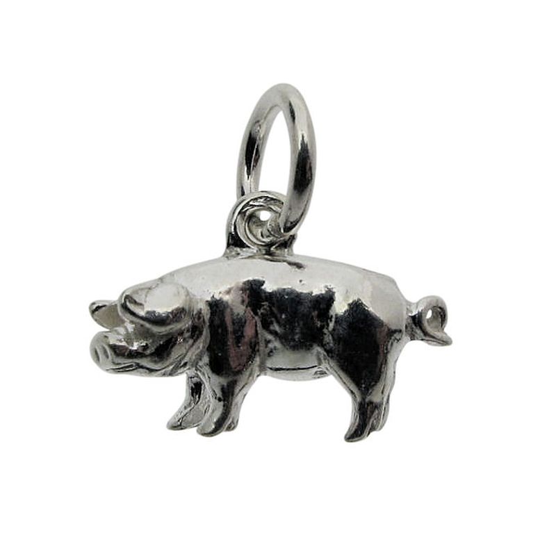 Silver pig charm clearance