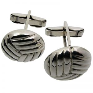Silver Woven Cufflinks-0