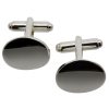 Plain Round Silver Cufflinks-0