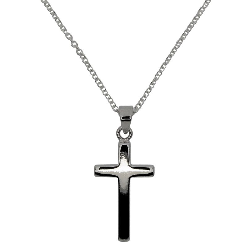 Sterling Silver Cross & Stones Pendant Necklace, 18 Inches | Mardel