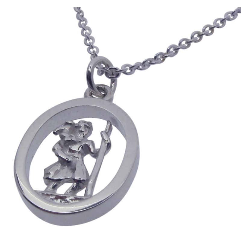 Sterling Silver St. Christopher Medal, 24 inch chain | The Catholic Company®