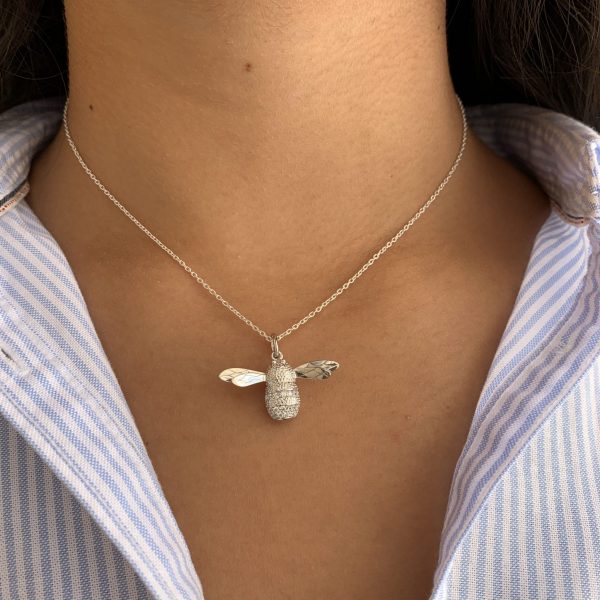 Silver Bumble Bee Necklace - Image 2