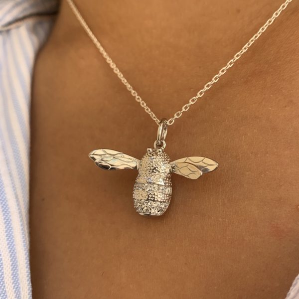 Silver Bumble Bee Necklace - Image 3