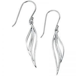 Open Leaf Design Earrings-0