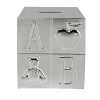 Silver Plated ABC Cube Money Box-0