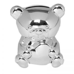 Silver Plated Teddy Bear Money Box-0