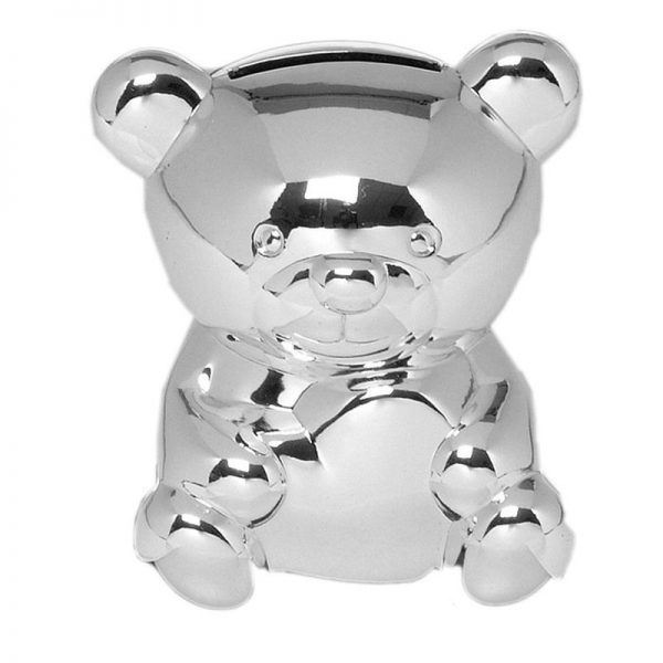 Silver Plated Teddy Bear Money Box-0