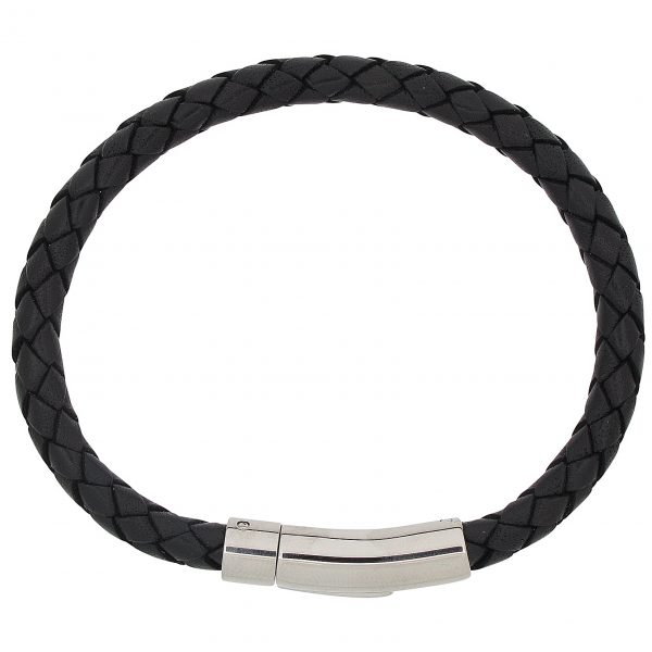 Black Leather Bracelet - Image 2