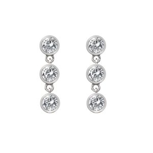White Topaz and Diamond Stud Drops