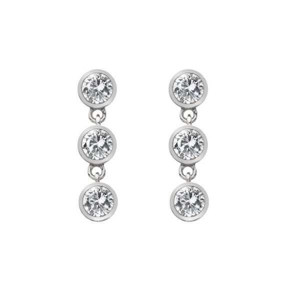 White Topaz and Diamond Stud Drops