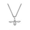Diamond Silver Bee Necklace