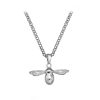 Diamond Silver Bee Necklace