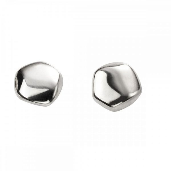 Silver Nugget Stud Earrings