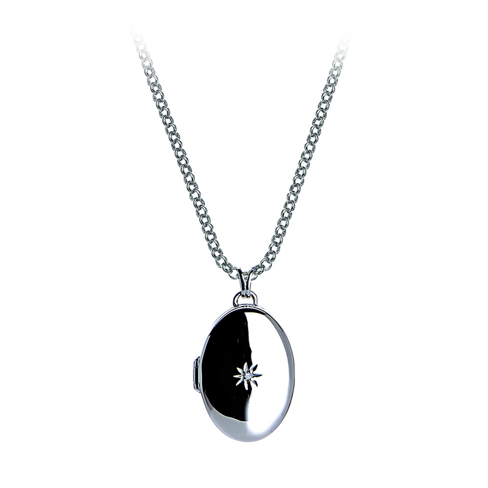 Diamond Locket - The Silver Shop of Bath