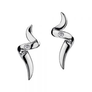 Twist Diamond Stud Earrings