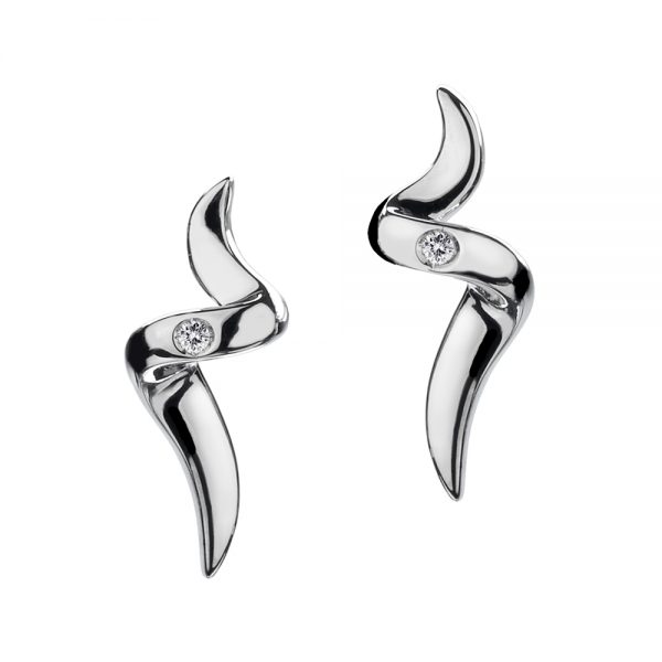 Twist Diamond Stud Earrings