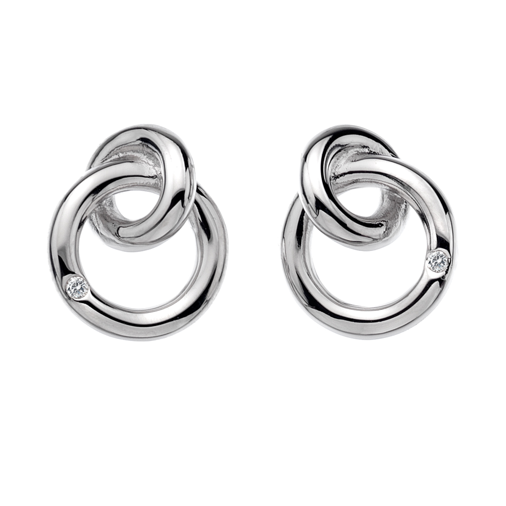 Looped Diamond Earrings - The Silver Shop of Bath
