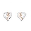 Silver and Rose Gold Diamond Earrings