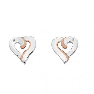 Silver and Rose Gold Diamond Earrings