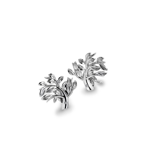 Tree of life Diamond Stud Earrings - Image 3