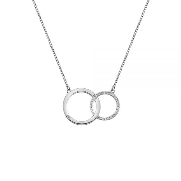 Double Circle Diamond Necklace