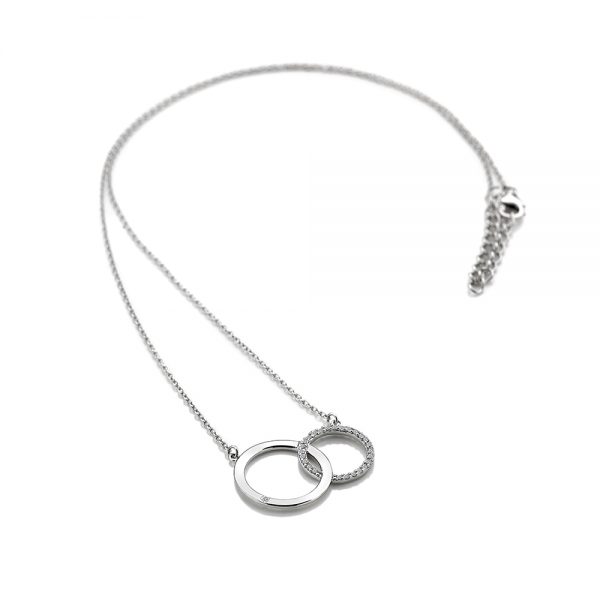 Double Circle Diamond Necklace - Image 3