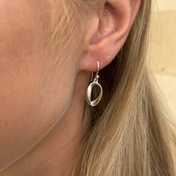 Twisted Oval Drop Earrings - Image 2