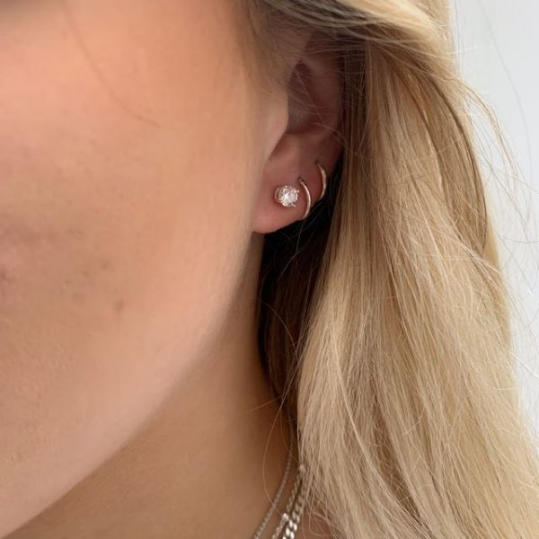 Cubic Zircona Stud Earrings - Image 2