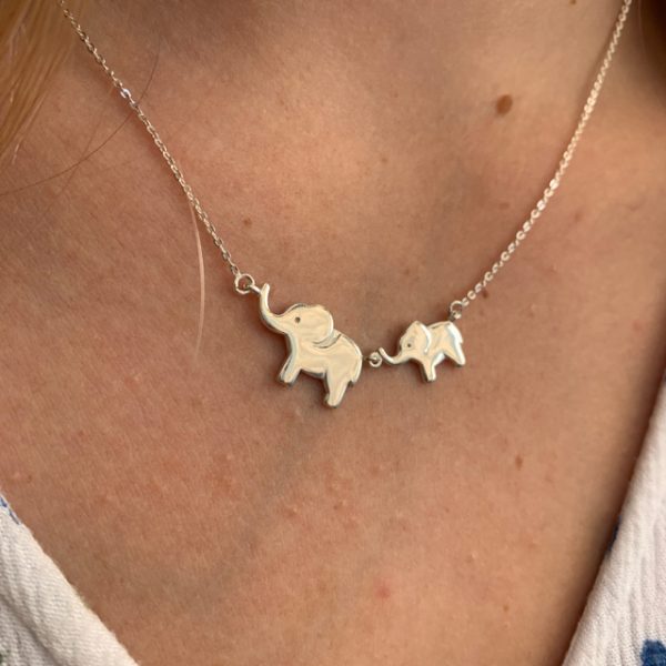 Mother and Baby Elephant Necklace - Image 4