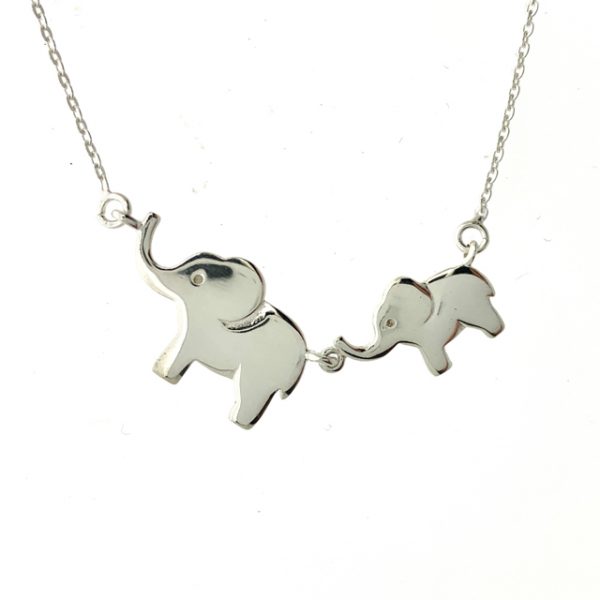 Mother and Baby Elephant Necklace
