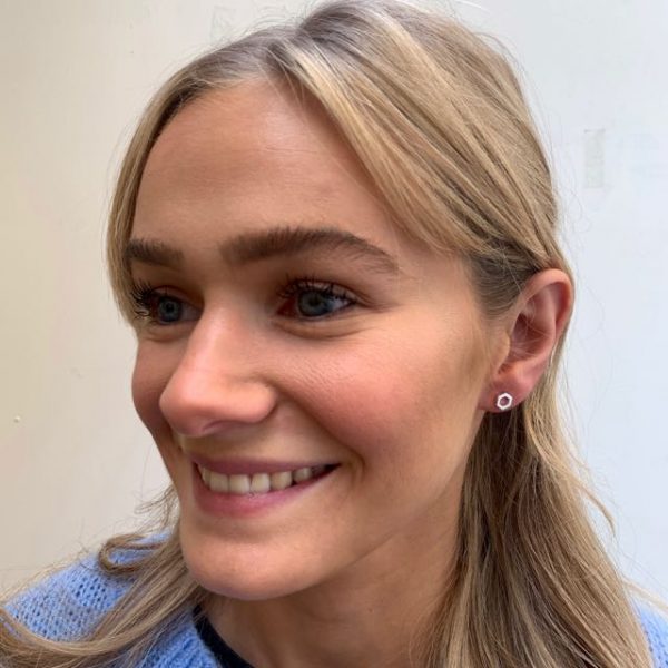 Hexagonal Stud Earrings - Image 2