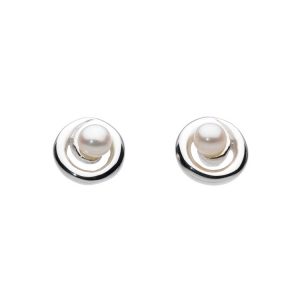 Swirling Pearl Stud Earrings