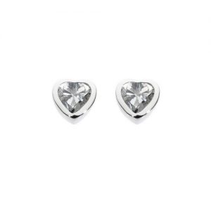 Sparkling Heart Stud Earrings