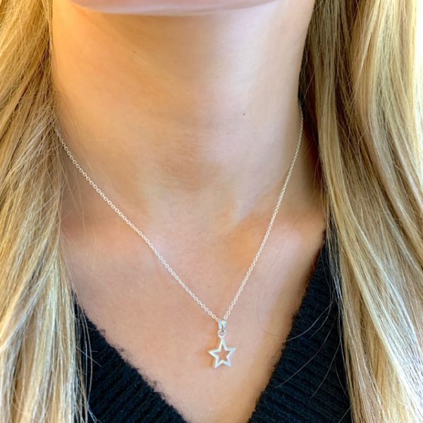 Silver Open Star Necklace - Image 2