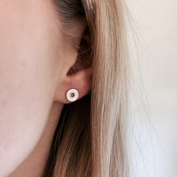 Sparkling Circle Stud Earrings - Image 2