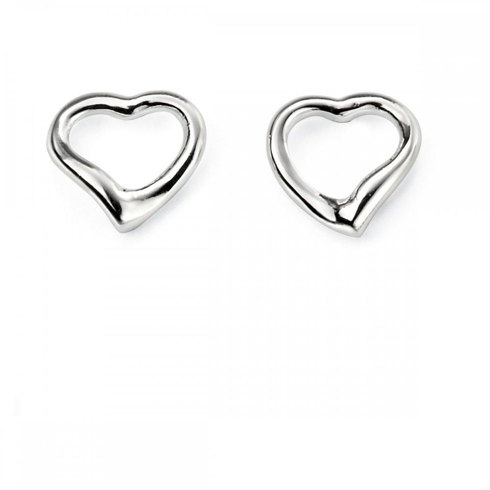 Mini Open Heart Stud Earrings - The Silver Shop of Bath