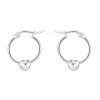 Silver Heart Hoop Earrings