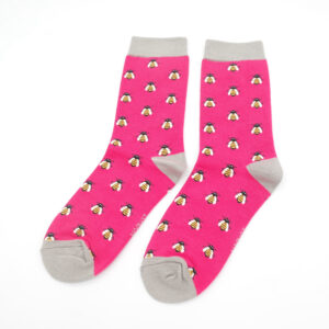 Ladies Bamboo Bee Socks - Hot Pink