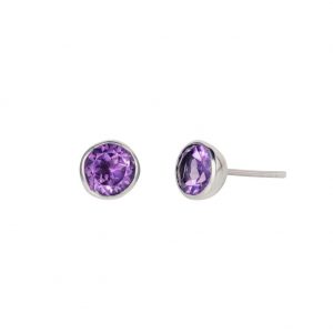 Amethyst stud earrings