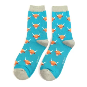 Ladies Highland Cow Bamboo Socks