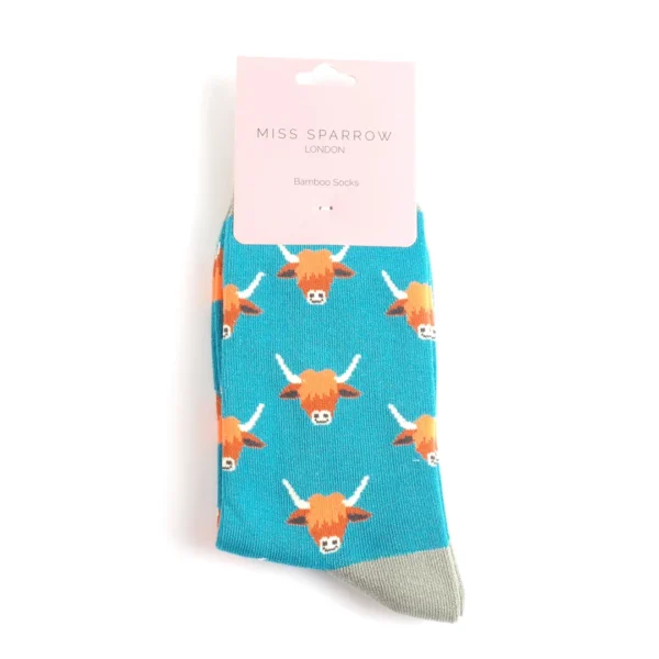Ladies Highland Cow Bamboo Socks - Image 2