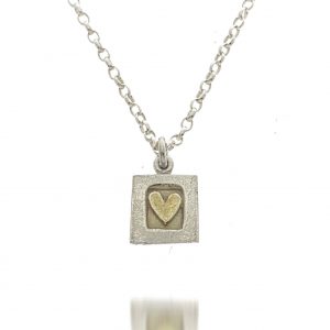 Square Heart of Gold Necklace