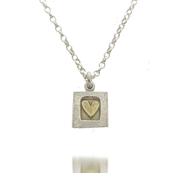 Square Heart of Gold Necklace