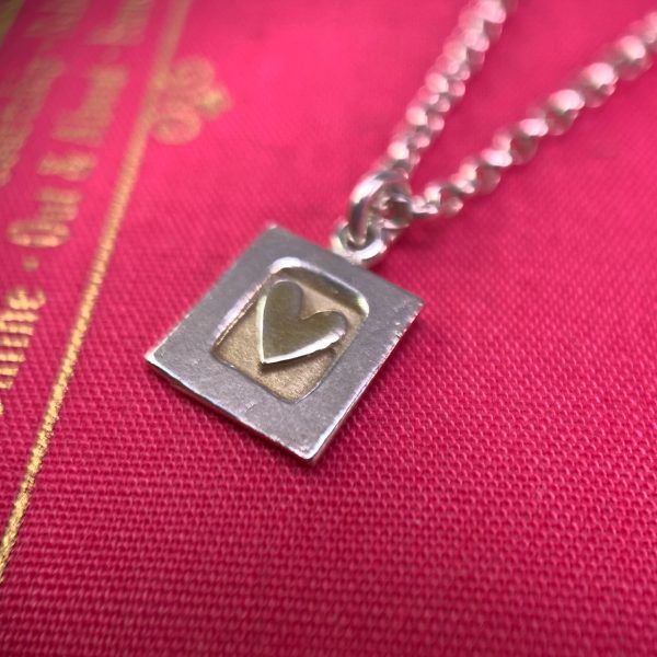 Square Heart of Gold Necklace - Image 4