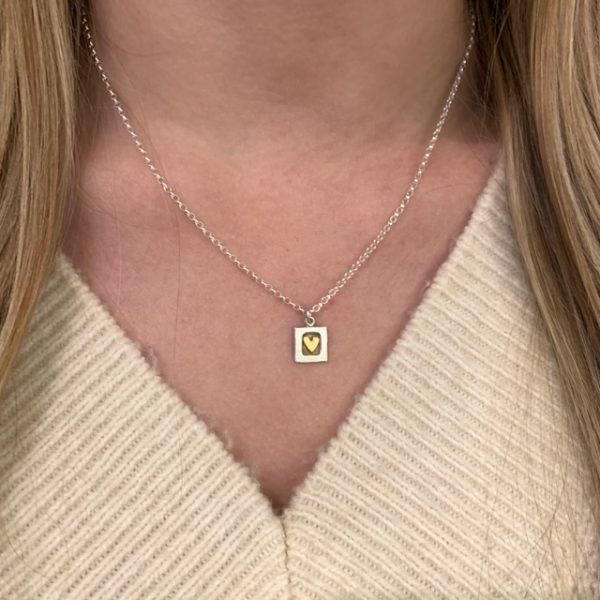 Square Heart of Gold Necklace - Image 2